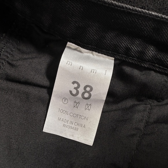 MNML - V244 Cargo Denim Jeans Vintage Black Size 38 - New with Tags - Picture 8 of 9